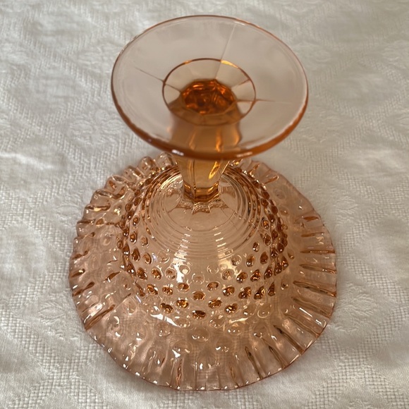 Vintage Pink Depression Glass Hobnail Compote Candy Dish - Picture 4 of 8
